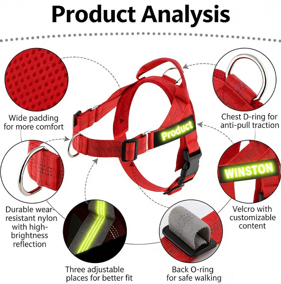 Dog Harness With Reflective Nylon best