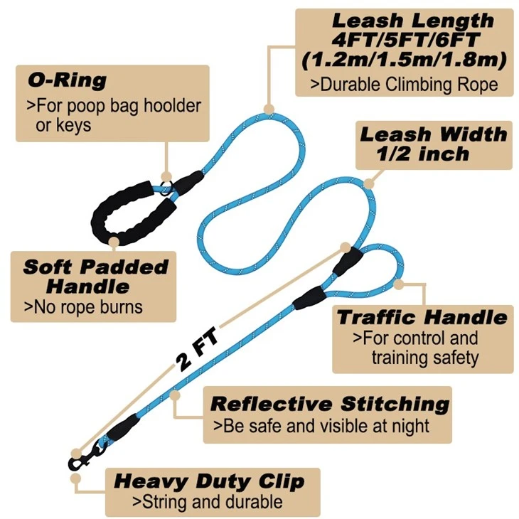 Traffic Padded Two Handle Dog Leash